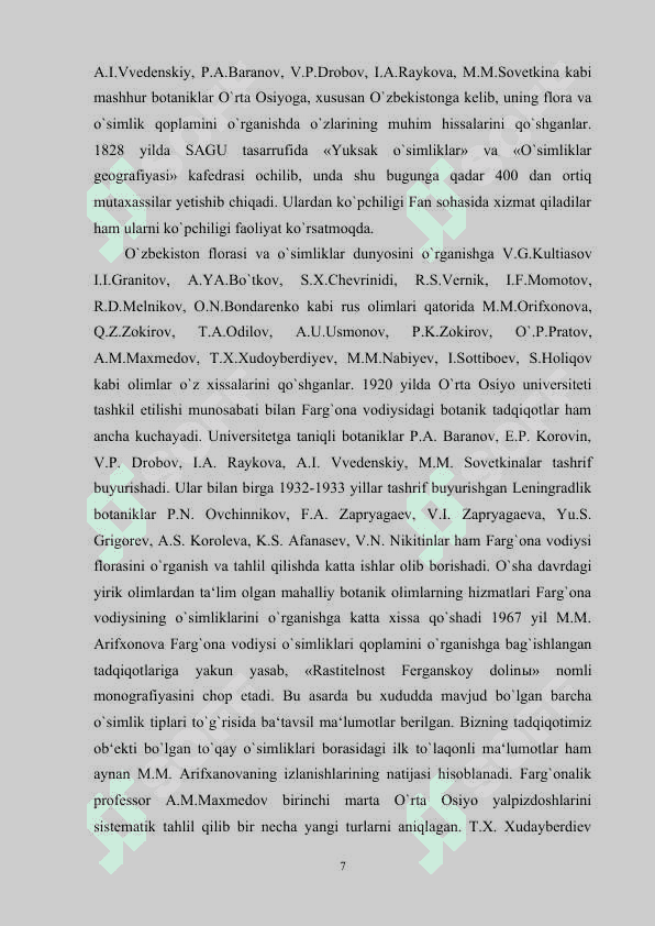 Oʻsimliklarning inson va biosferada tutgan oʻrni  va muhofazasi 7