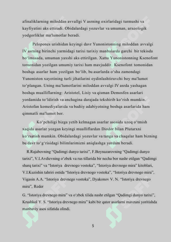 Peloponnes urushlari haqida. 5