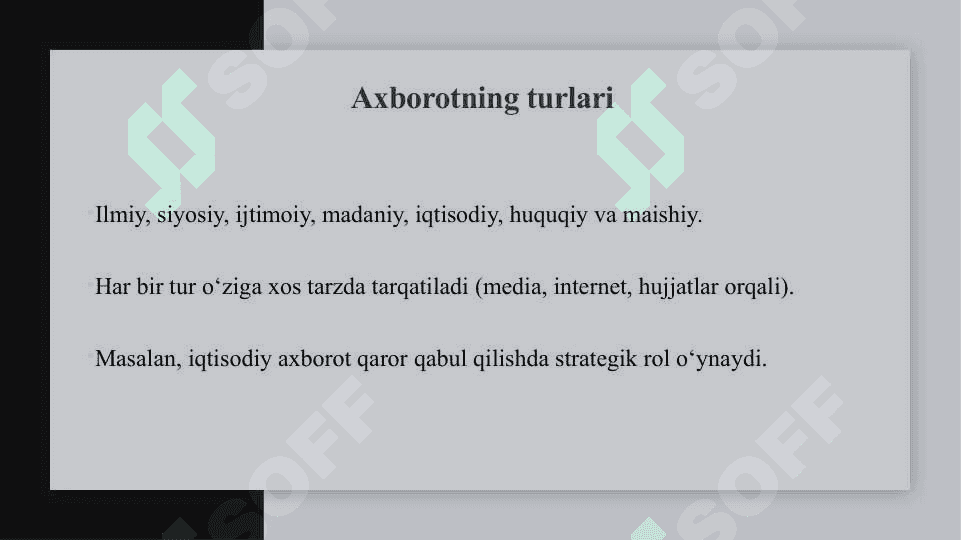 Axborotni jamiyatda tutgan o‘rni va ahamiyati 4