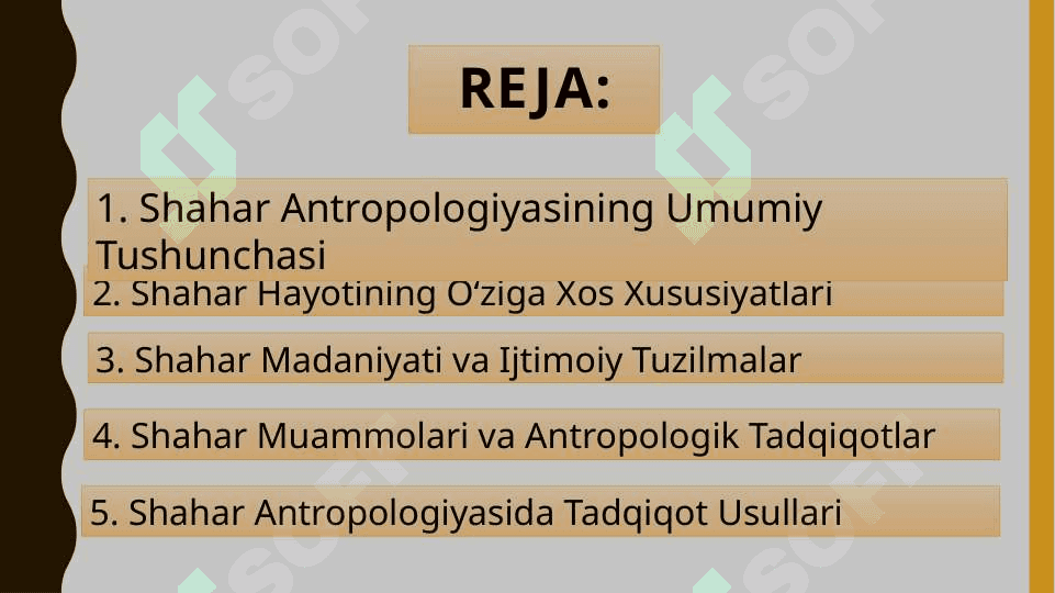 Shahar Antropologiyasi Shahar Hayotini O‘rganish bo‘yicha 2