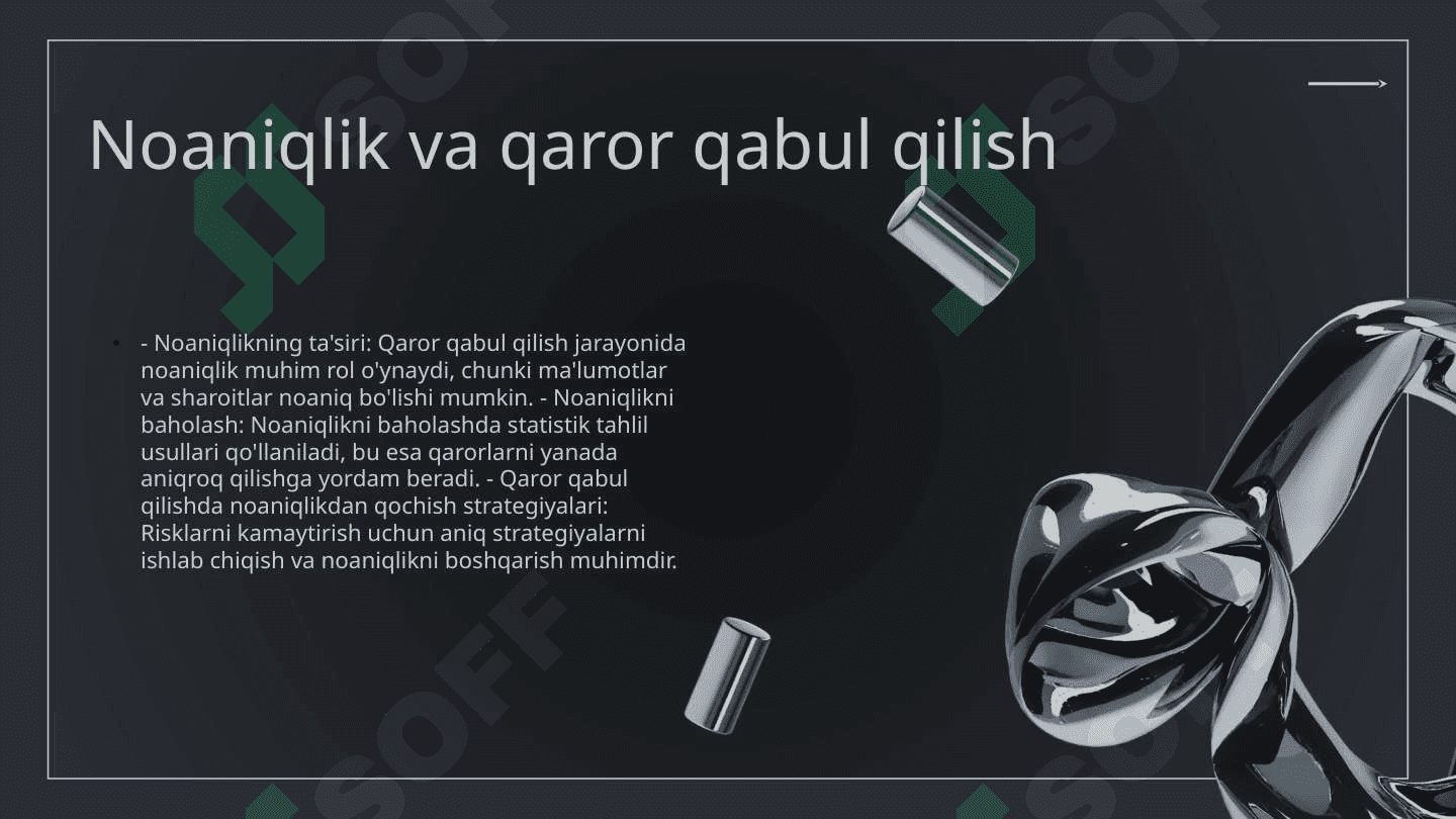 Biznesda qaror qabul qilishda risk va noaniqlik 5