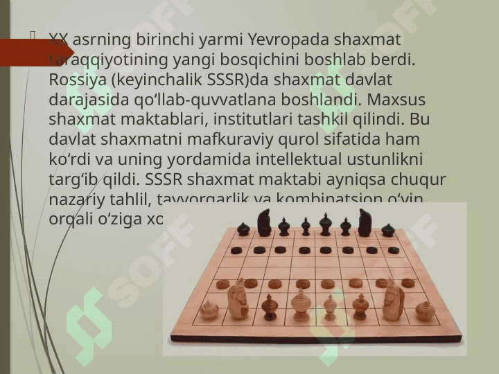 Yevropada shaxmat taraqqiyoti. Johon chempionatlari 8