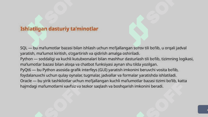 ORACLE asosida bolalar shifoxonasining ma’lumotlar bazasini yaratish 4