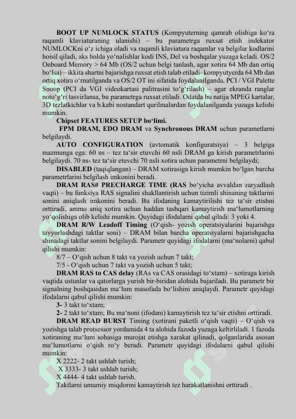 BIOSda ishlash (tanishish, parollash, qayta tiklash) 6