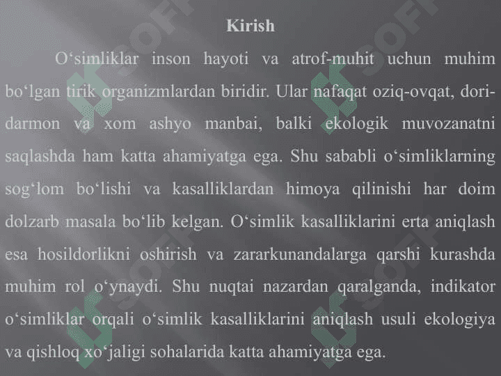 Indikator oʻsimliklar orqali oʻsimlik kasalliklarini aniqlash 2