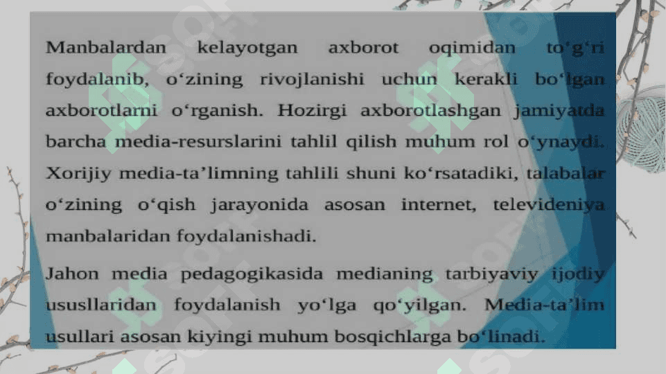 mediya ta'limining asasiy tushunchalari va tayanch iboralar 4