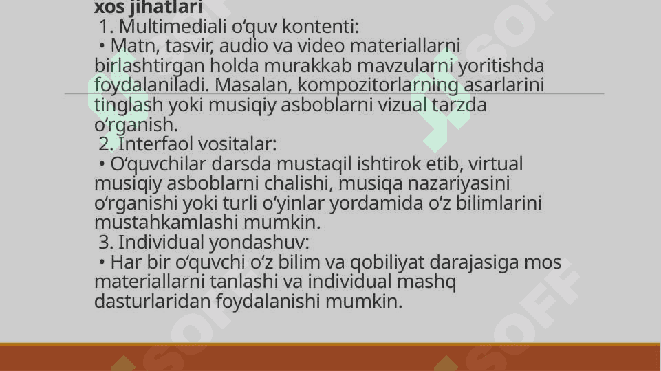 MEDIATEXNOLOGIYALI INTERFAOL DASTURIY TA’MINOTDAN ‘’MUSIQA‘’ FANINI O’QITISHDA FOYDALANISH 4