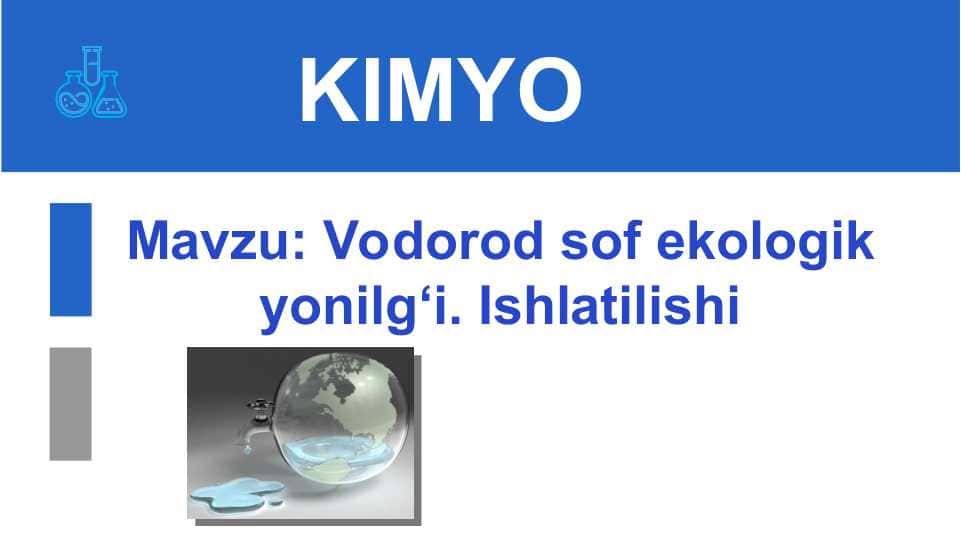 Vodorod sof ekologik yonilg‘i