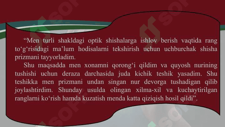 Yorug‘lik dispersiyasi. Spektral analiz 3