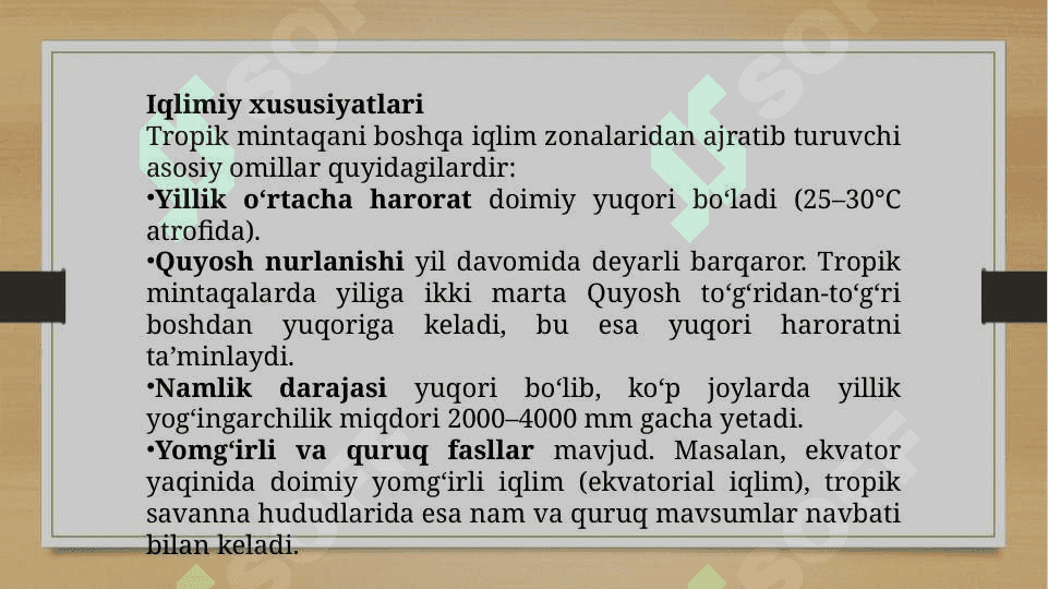 Tropikada tarqalgan oziq-ovqat o‘simliklari 5