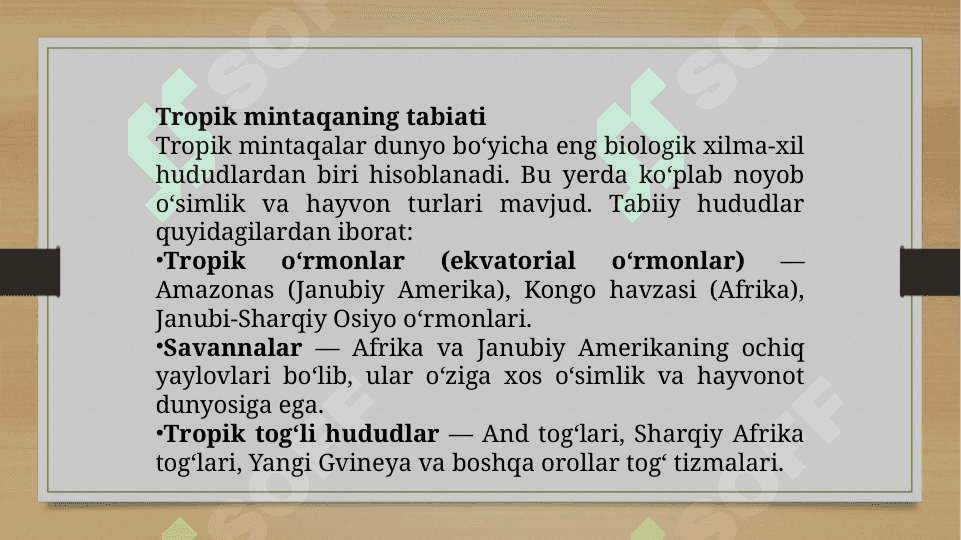 Tropikada tarqalgan oziq-ovqat o‘simliklari 7