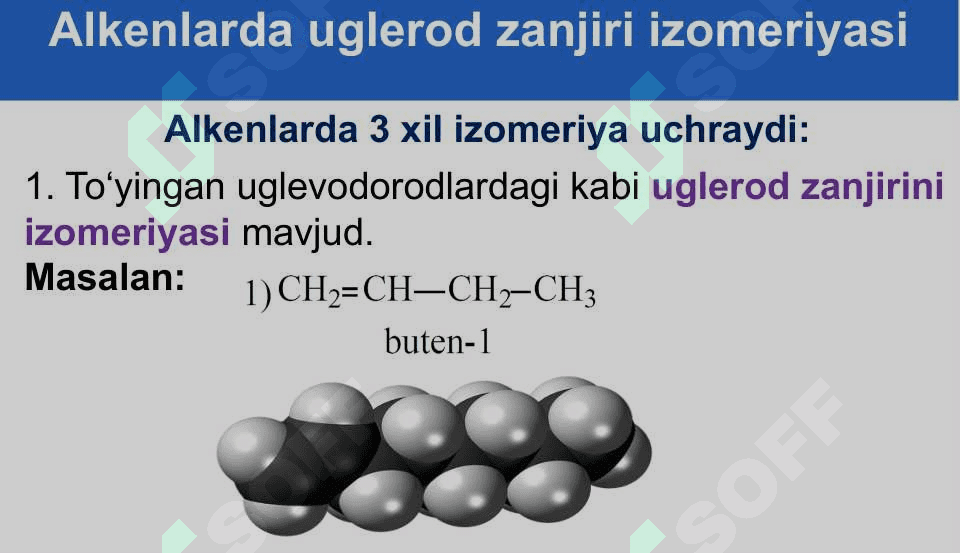 Alkenlarning izomeriyasi va olinishi 3