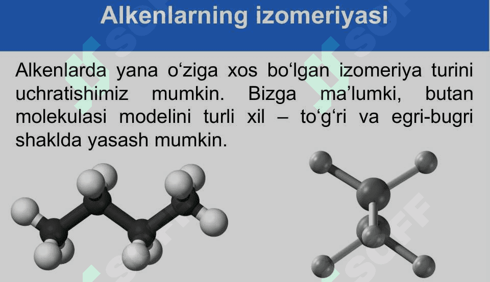 Alkenlarning izomeriyasi va olinishi 5