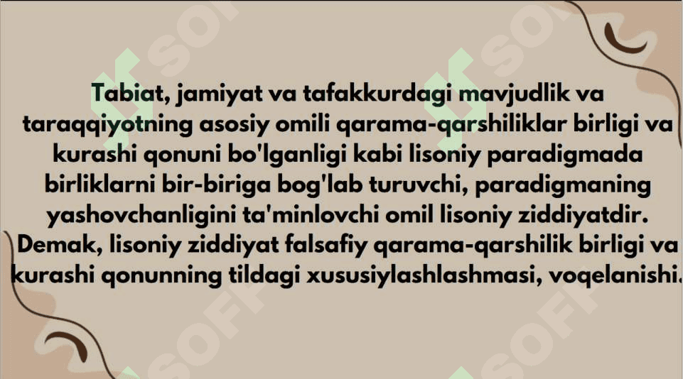 lisoniy ziddiyat va lisoniy tasnif va ularning turlari 5