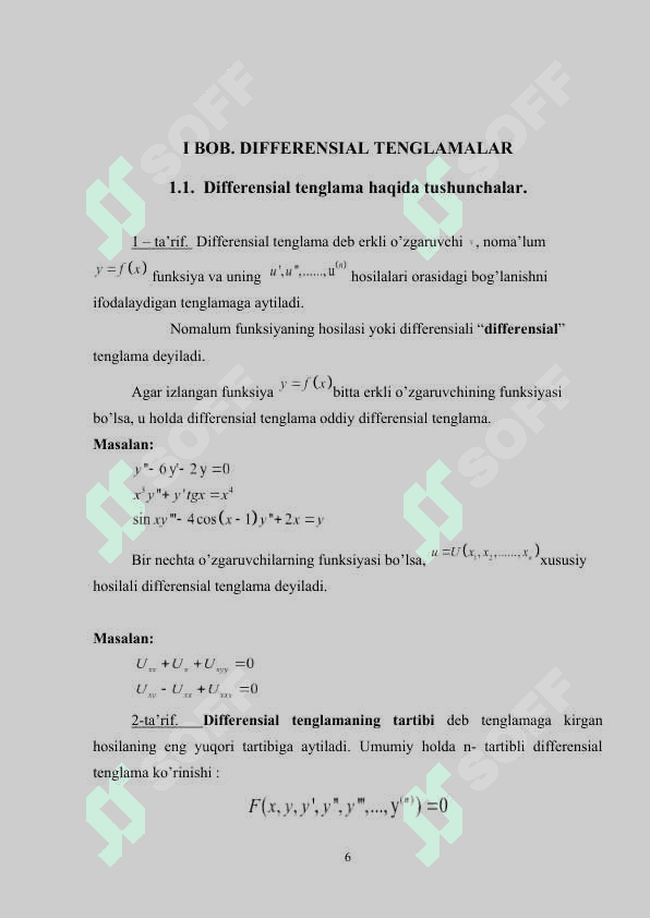 Chiziqli tenglamalar sistemasi muvozanat holatining turlari 6