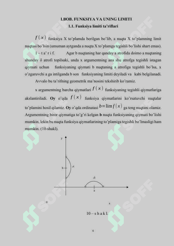 FUNKSIYA VA UNING LIMITI. CHEKSIZ KICHIK VA CHEKSIZ KATTA FUNKSIYALAR.docx 5