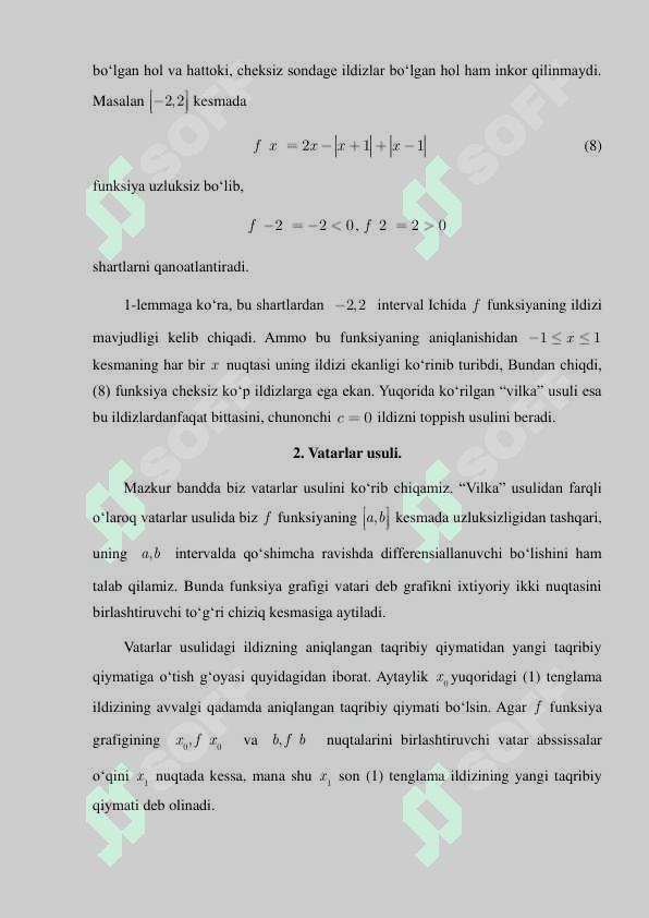 Tenglamalar ildizlarini hisoblashning taqribiy USULLARI 6