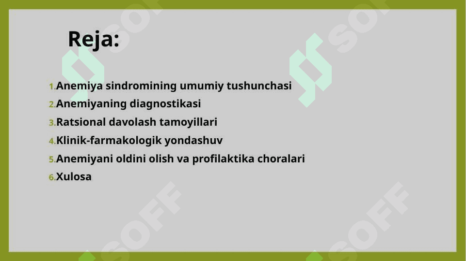 Anemiya sindromini ratsional davolashga klinik-farmakologik yondashuv 2