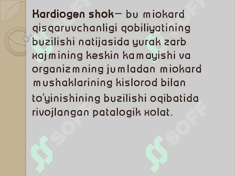 Kardiogen shok farmokoterapiyasi. 4