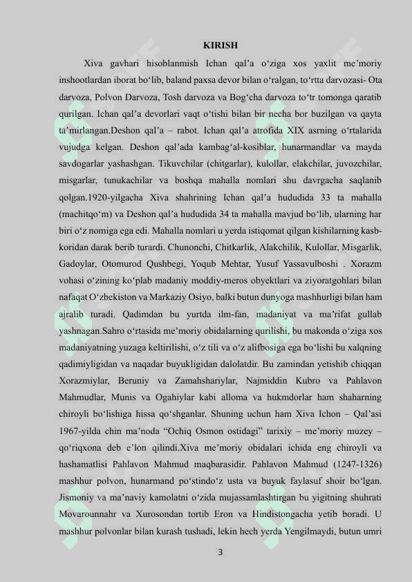Xiva Ichan qalʼa muzey fondi materiallarining saqlanish holati 3