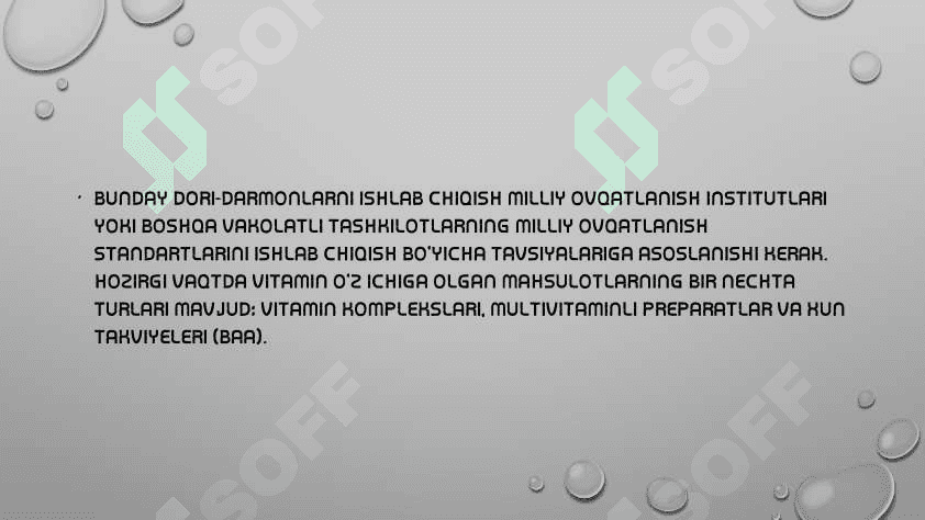Polivitaminlar farmokodinamikasi 3