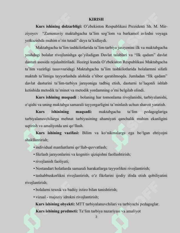 O’ZBEKISTONDA MAKTABGACHA TA’LIM TIZIMIDAGI OLIB BORILGAN ISLOHOTLAR 2