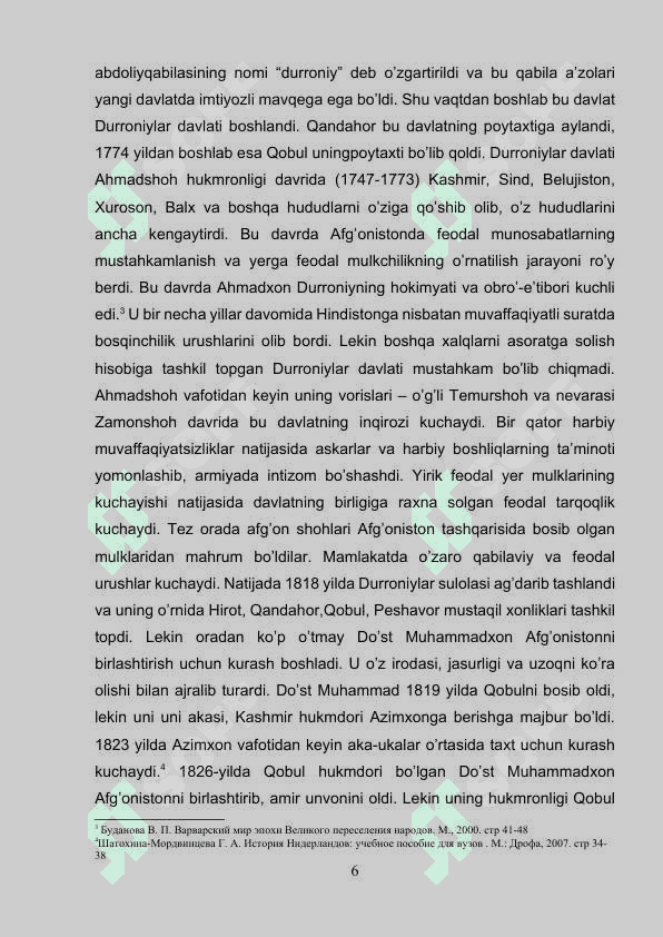 XVIII asr oxiri XIX asr 1-yarmida Afg’oniston 6