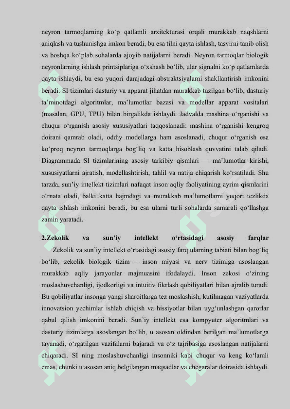 Zekolik va sun’iy intellekt o‘rtasidagi farqlar mustaqil ish.docx 4