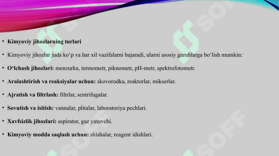 Kimyoviy jihozlardan foydalanish tartibi 6