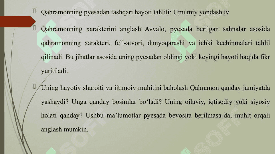 QAHRAMONNING PYESADAN TASHQARI HAYOTI TAHLILI 3