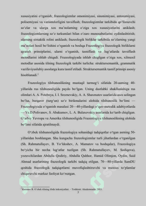 HOZIRGI O'ZBEK TILIDA TURG'UN IBORALAR VA ULARNING BADIIY NUTQDAGI O'RNI 7