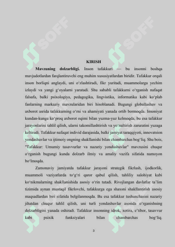 TAFAKKUR -  UMUMIY TASAVVURLAR VA NAZARIY YONDASHUVLAR 3