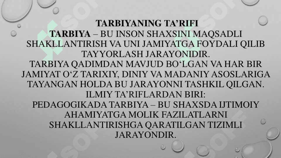 Tarbiya jarayonining mohiyati va mazmuni 4