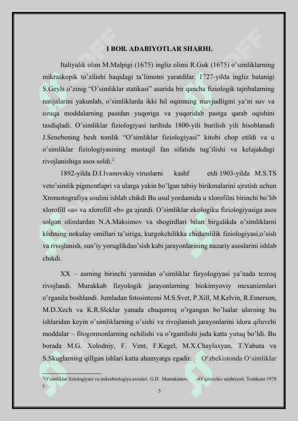 O’simliklarning qurg’oqchilikka chidamliligi 5