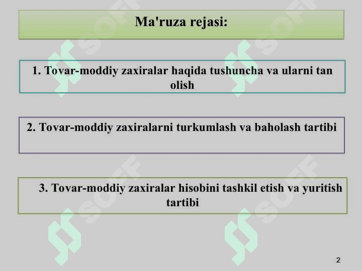 TOVAR-MODDIY ZAXIRALAR HISOBI 2