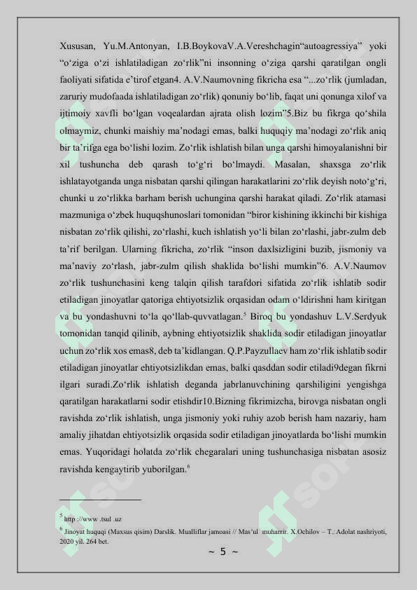 O’ldirish bilan yoki zo’rlik ishlatish bilan qo‘rqitish 5