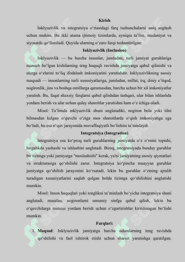 lnklyuziv va integratsiya ta'limining bir-biridan farqi 2