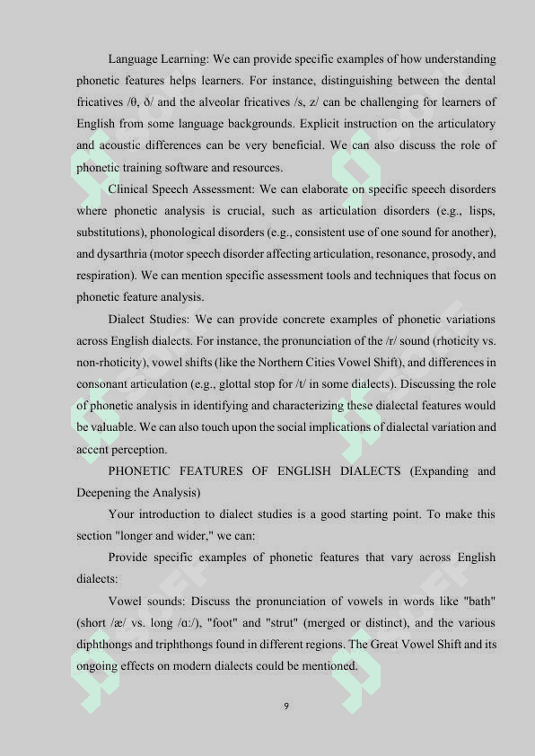 The Role of Phonetic Features in Speech Perception and Production 7
