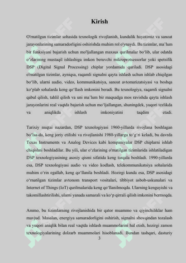 DSP ga asoslangan o rnatilgan tizimlar 3