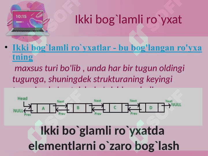 ADT sifatida bog'langan ro'yxat(LINKED LIST) 8