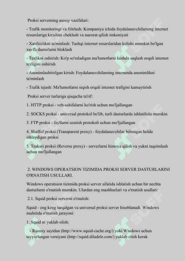 WINDOWS OPERATSION TIZIMIDA PROKSI SERVER XIZMATINI O'RNATISH VA SOZLASH. 2