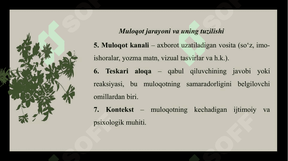 MULOQOT PSIXOLOGIYA FANINING PREDMEDI, MAQSADI VA VAZIFALARI 8