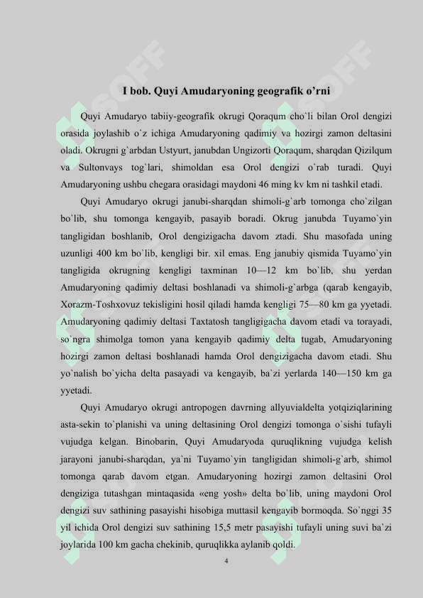 Quyi Amudaryoga tabiiy geografik tavsif.Kurs ishi 4