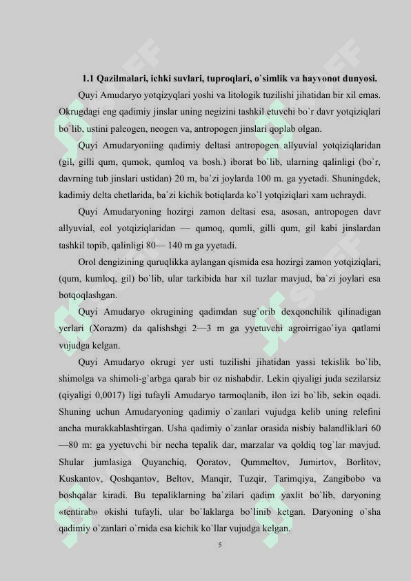 Quyi Amudaryoga tabiiy geografik tavsif.Kurs ishi 5