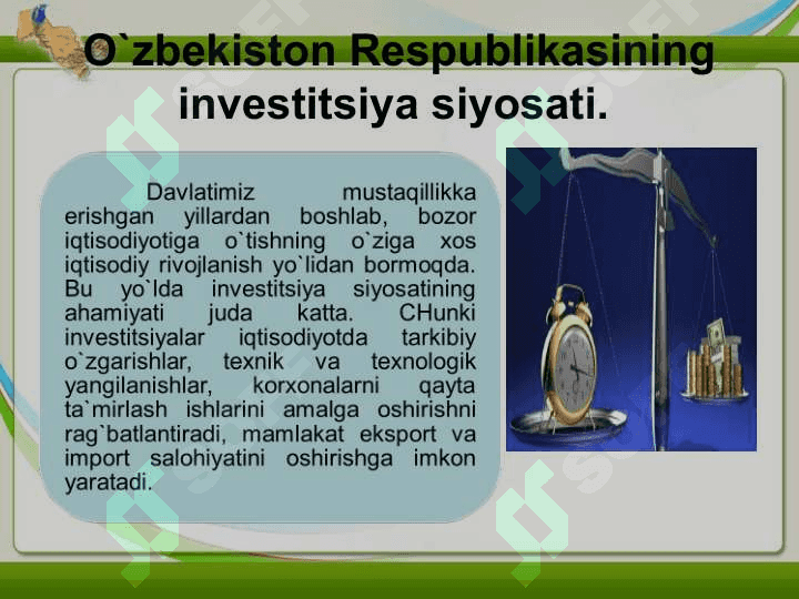 INVESTITSIYANI IQTISODIYOTDAGI O’RNI 4