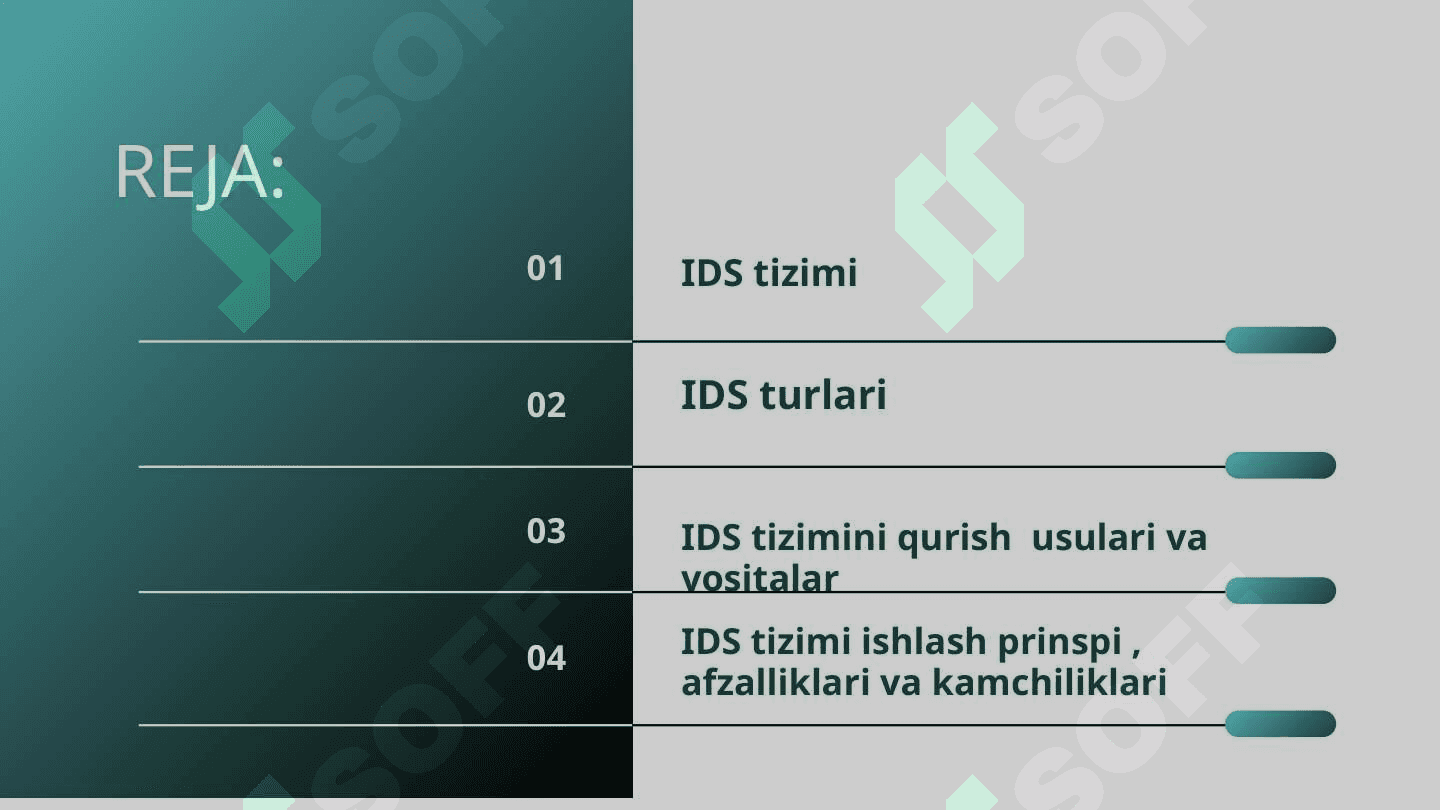ids tizimini qurish usullari va vositalari 2
