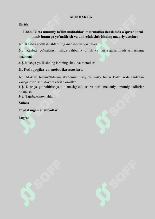 O’rta umumiy ta’lim maktablari matematika darslarida o`quvchilarni kasb-hunarga yo’naltirish uslubiyoti 2