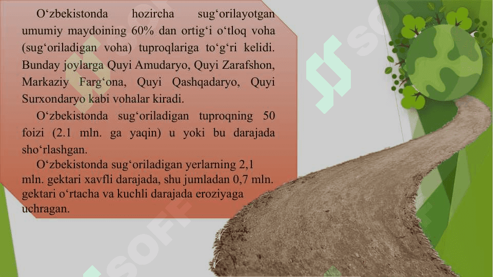 O‘ZBEKISTONNING TUPROQ, O‘SIMLIK VA HAYVONOT OLAMI 8