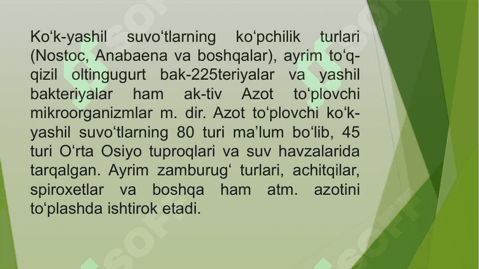 Azotfiksator mikroorganizmlari va ularning tarqalishi 5
