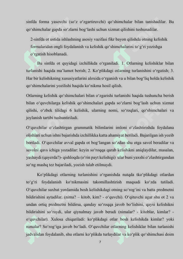 BOSHLANG‘ICH SINFLARDA OT MAVZUSINI O‘RGATISH 7